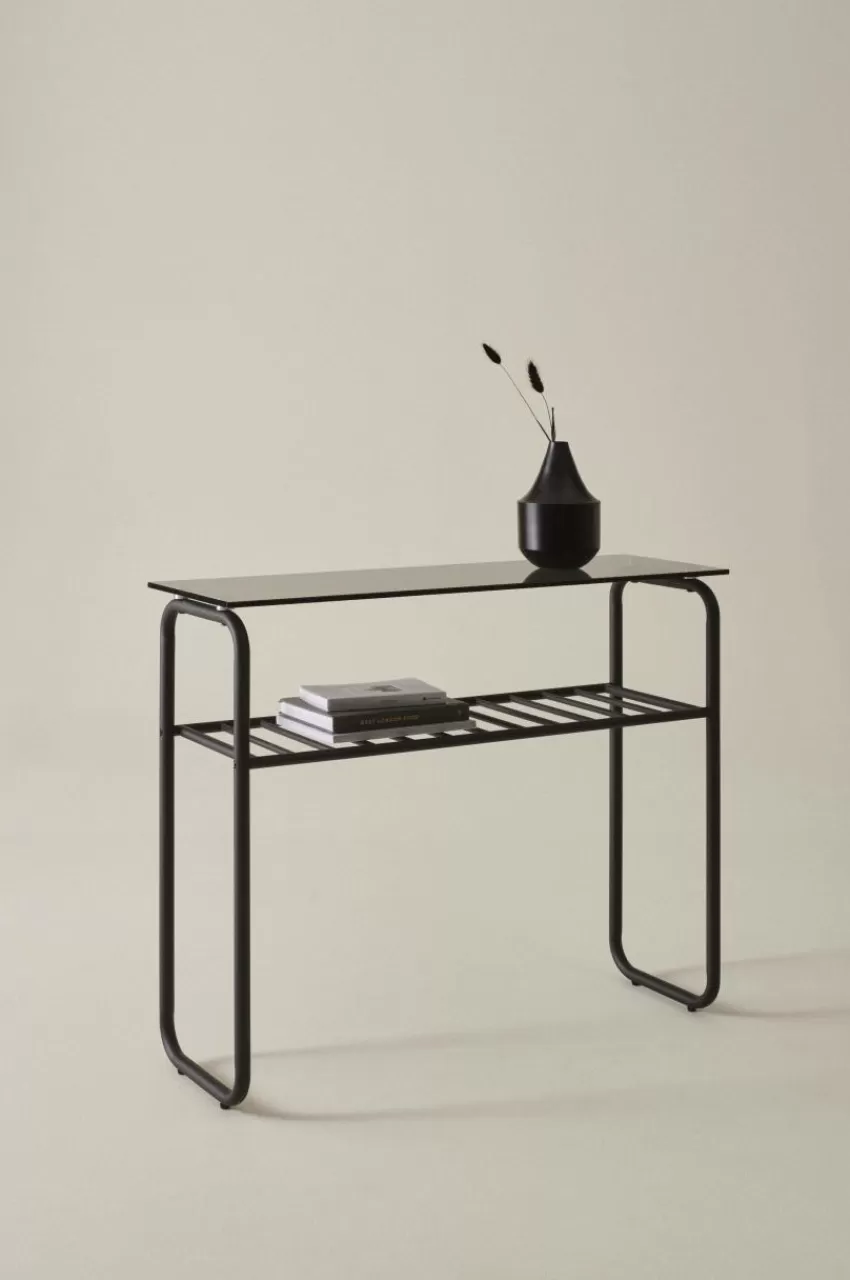 Bord*Jotex WALLE Sideboard 32x100 Cm Svart/grått glas