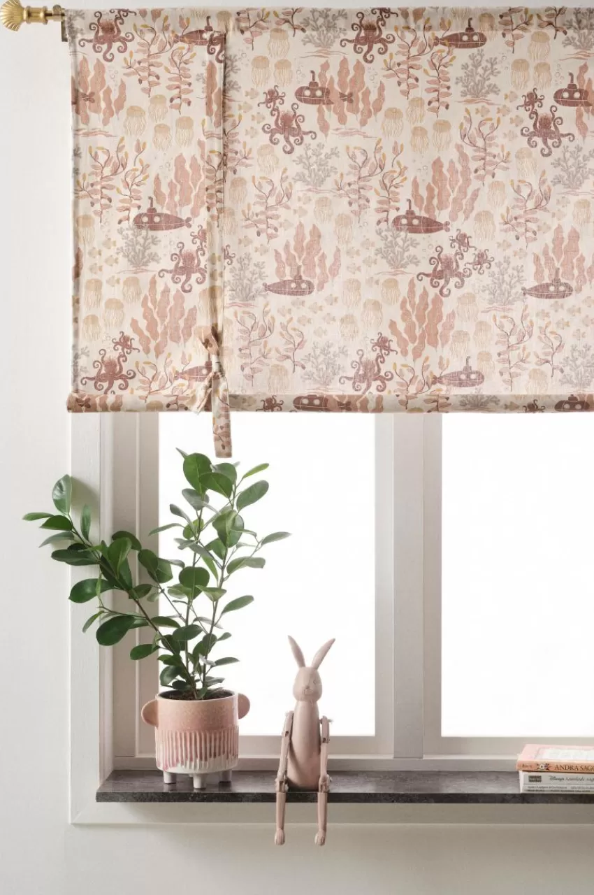 Barngardiner*Jotex WATERS Roll Up-gardin Rosa