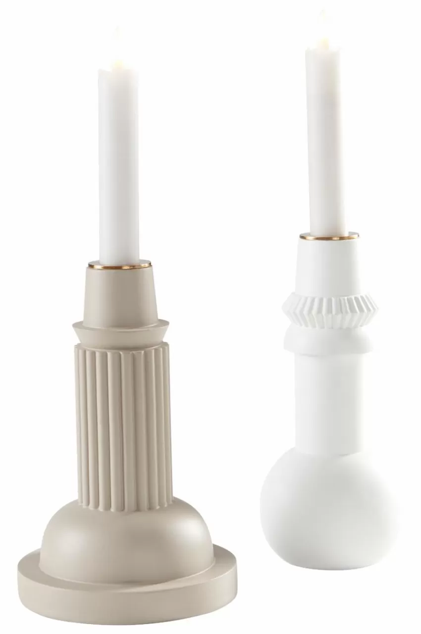 Ljusstakar*Jotex WILLA RAY Ljusstake 2-pack Vit/beigegrå