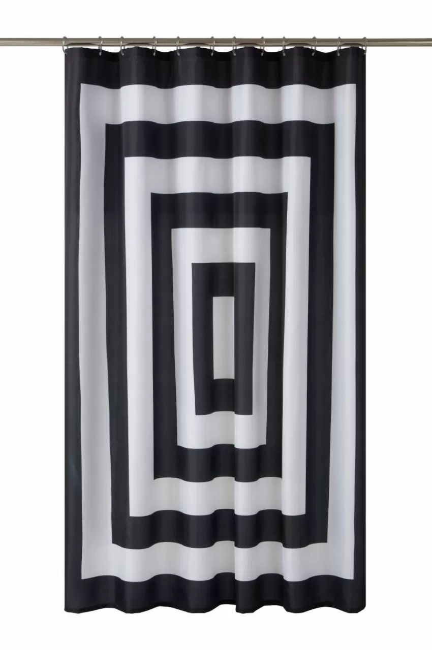 Duschdraperier*Jotex WILLIAM Duschdraperi Svart/vit