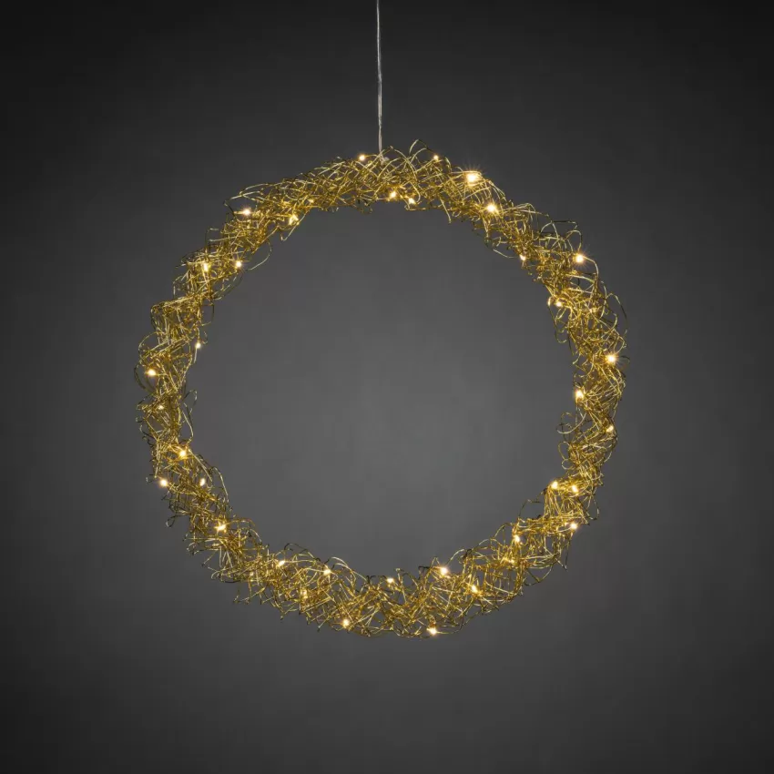 Julbelysning*Jotex WREATH Krans LED ø 45 Cm Guld