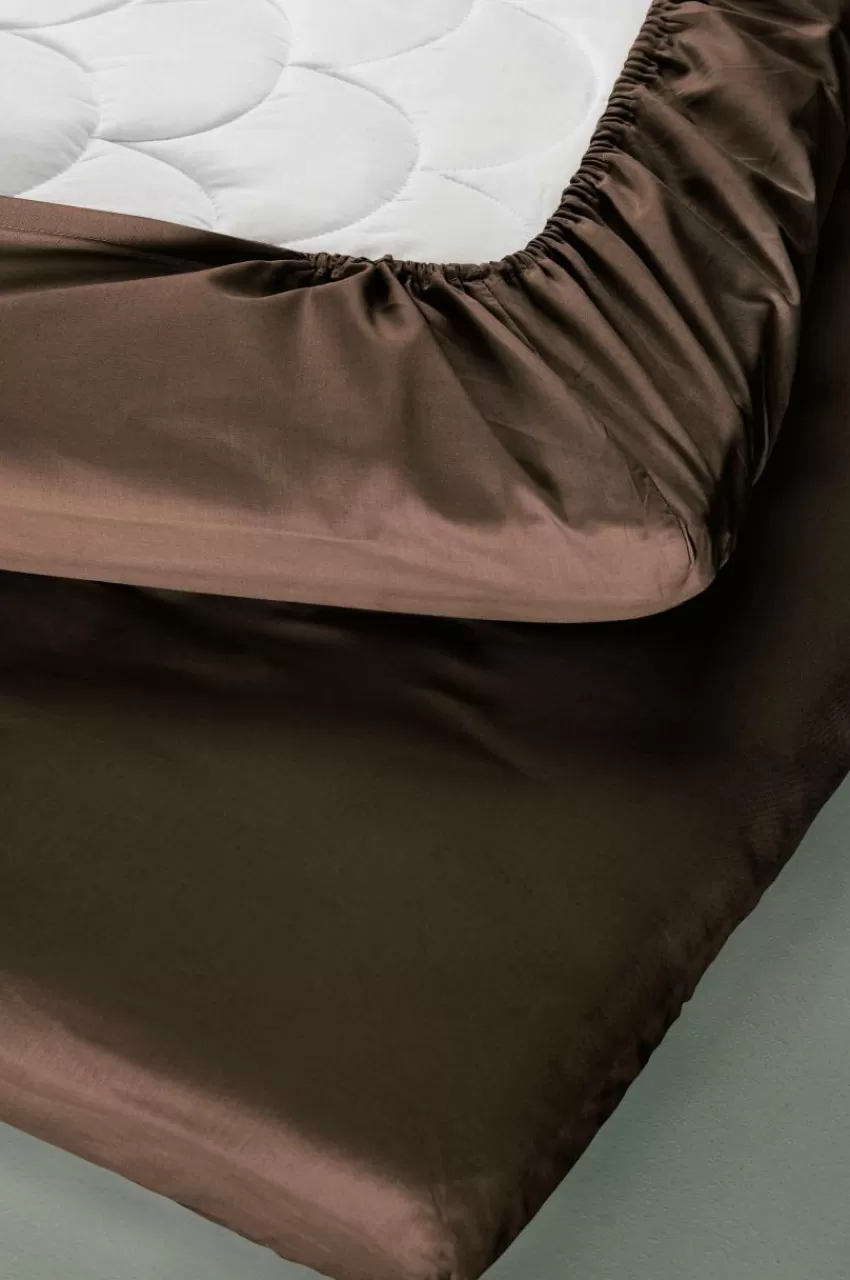 Barnsängkläder*Jotex ZACK MINI Dra-på-lakan Juniorsäng 70x160 Cm - Ekologisk Kaffe
