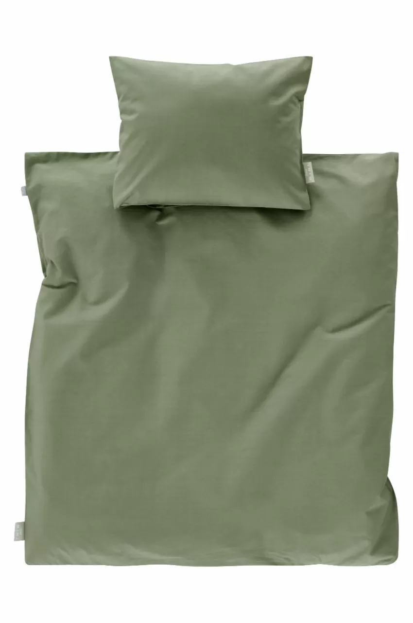Barnsängkläder*Jotex ZACK PERCALE BABY Påslakanset Vagn/vagga - Ekologisk Khaki