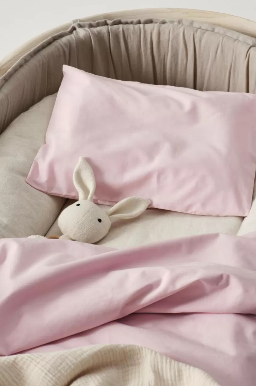 Barnsängkläder*Jotex ZACK PERCALE BABY Påslakanset Vagn/vagga - Ekologisk Puderrosa