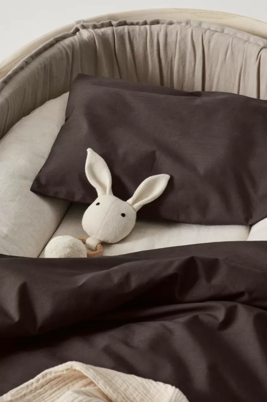 Barnsängkläder*Jotex ZACK PERCALE BABY Påslakanset Vagn/vagga - Ekologisk Choklad