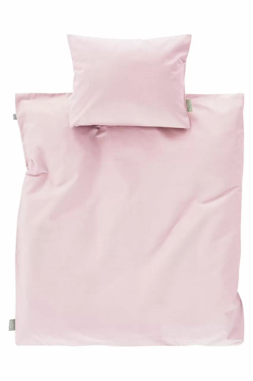 Barnsängkläder*Jotex ZACK PERCALE BABY Påslakanset Vagn/vagga - Ekologisk Puderrosa