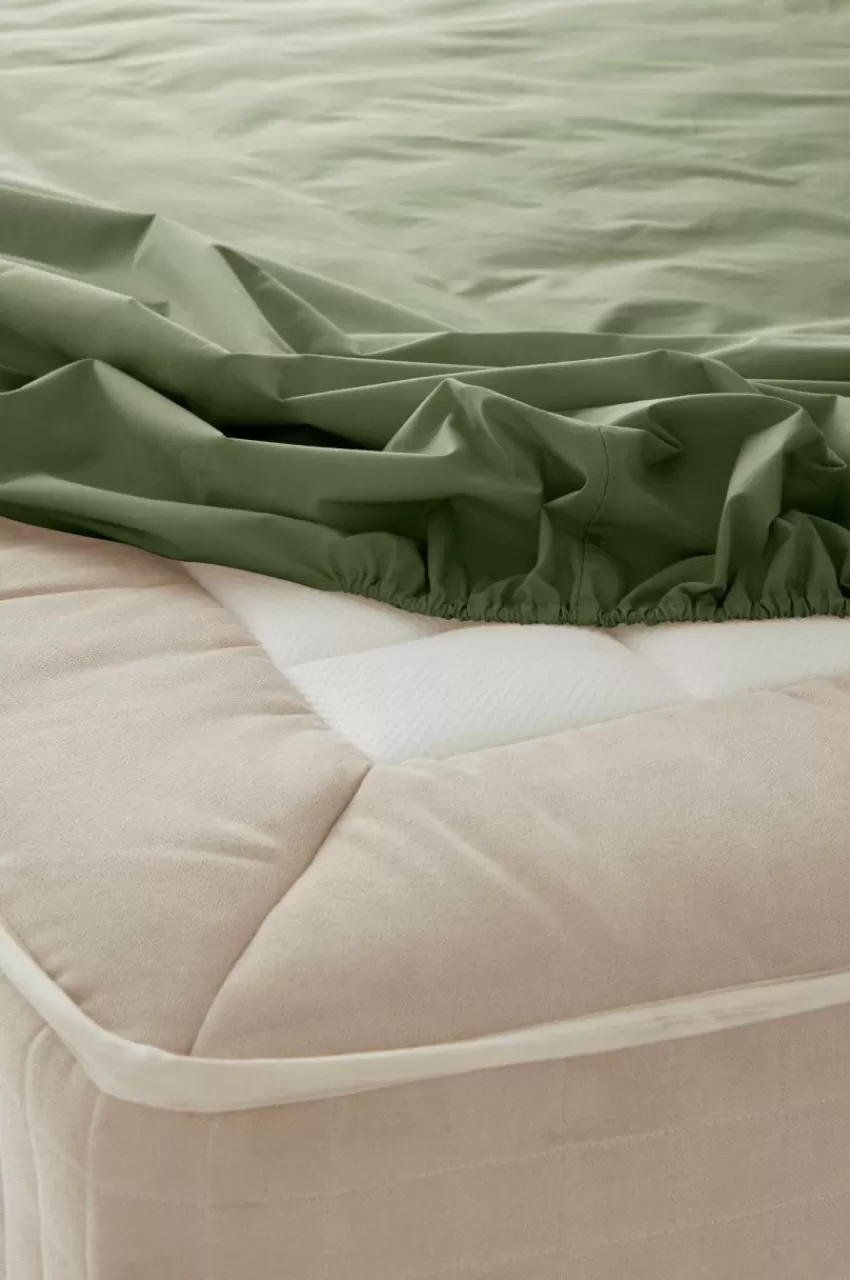 Dra-På-Lakan*Jotex ZACK PERCALE Dra-på-lakan, Hög Madrass - Ekologisk Khaki
