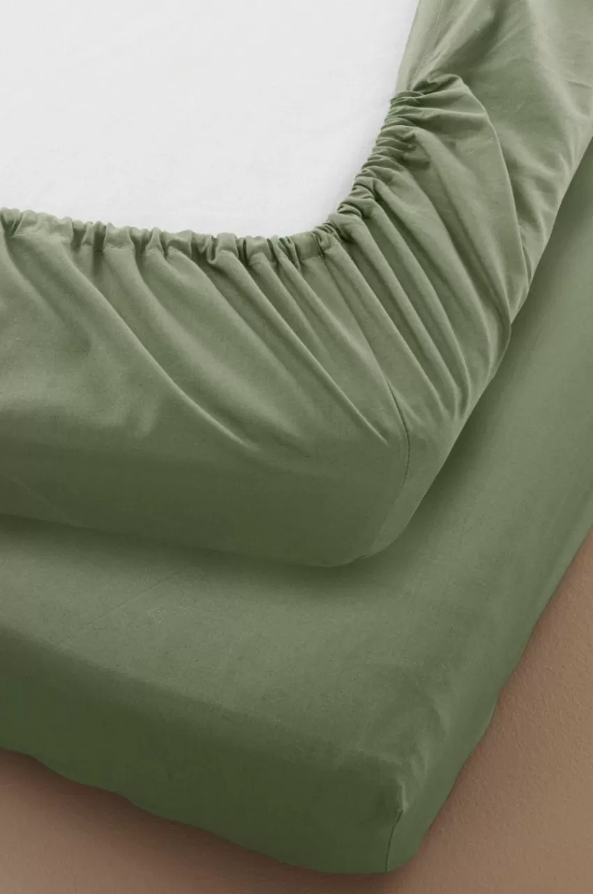 Barnsängkläder*Jotex ZACK PERCALE MINI Dra-på-lakan - Ekologisk Khaki