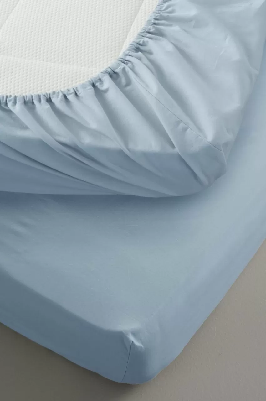 Barnsängkläder*Jotex ZACK PERCALE MINI Dra-på-lakan - Ekologisk Dimblå