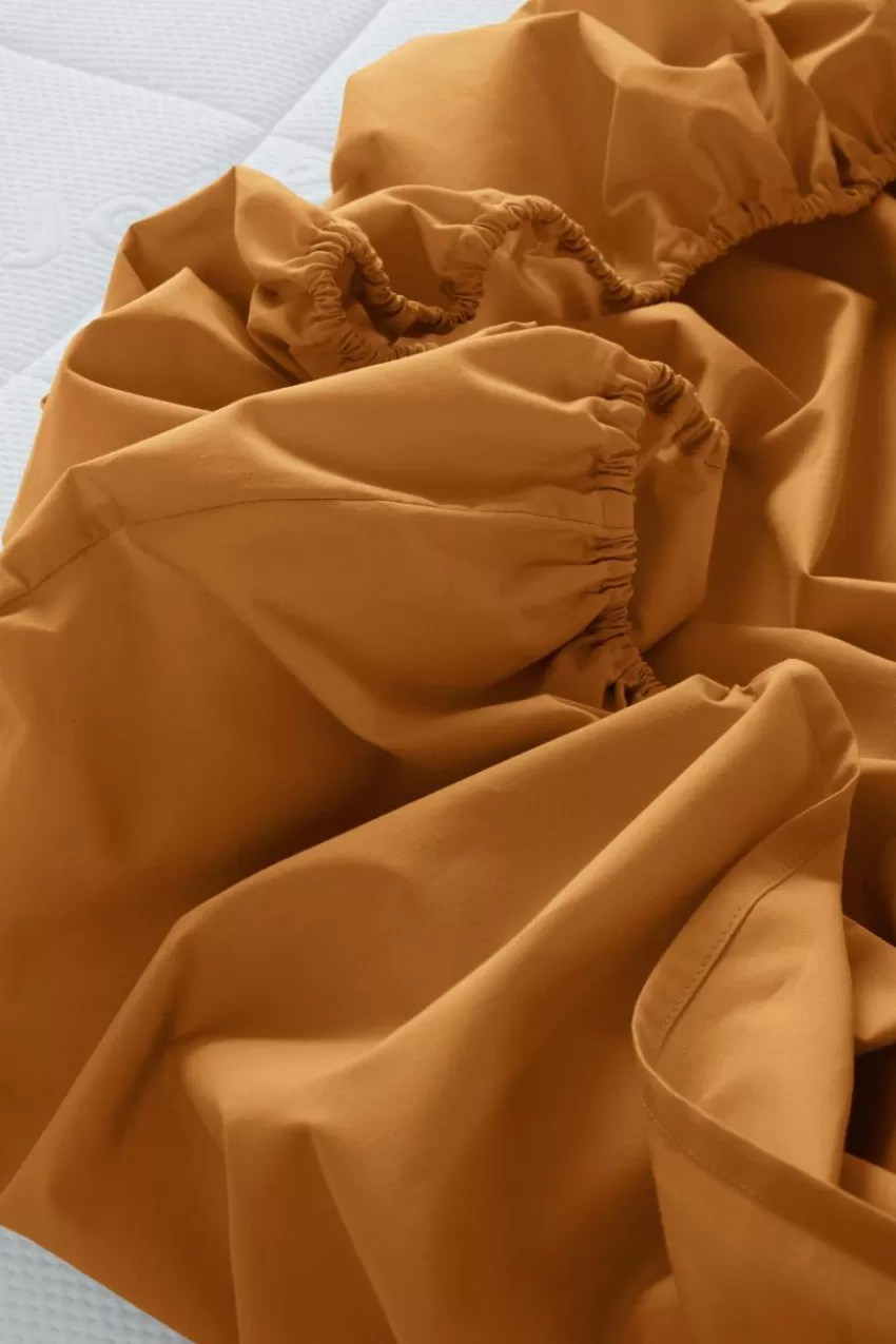 Barnsängkläder*Jotex ZACK PERCALE MINI Dra-på-lakan - Ekologisk Curry