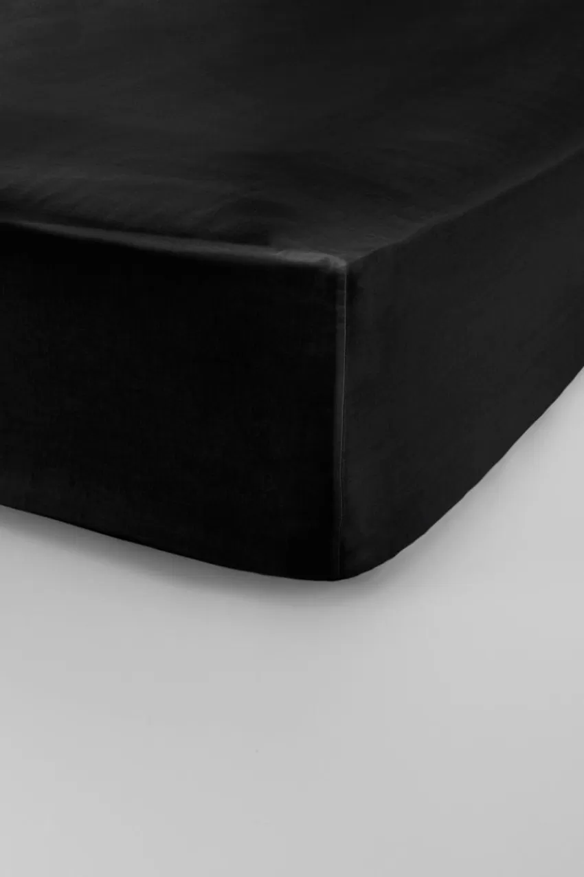 Dra-På-Lakan*Jotex ZACK SATIN Dra-på-lakan, Hög Madrass - Ekologisk Svart