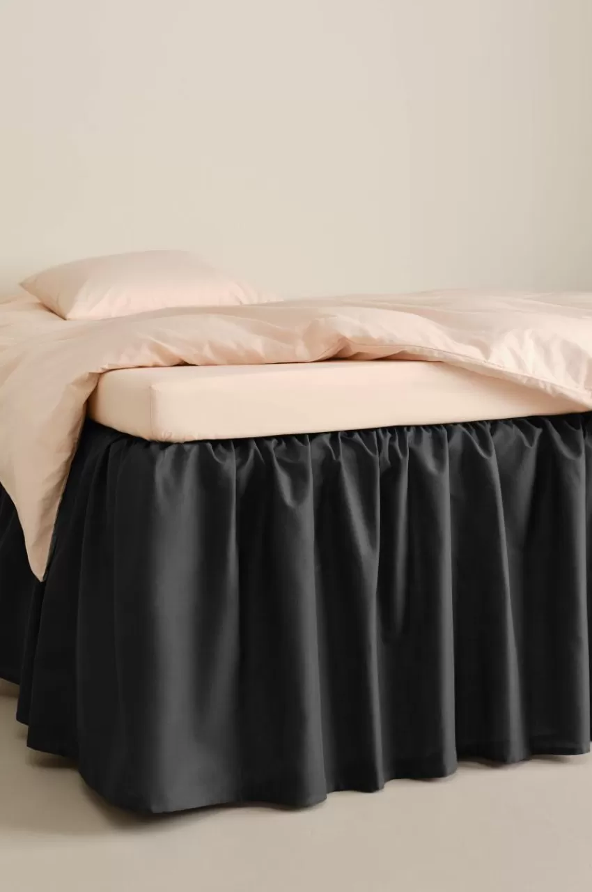 Sängkappor*Jotex ZACK Volangsängkappa 60 Cm - Ekologisk Gråsvart